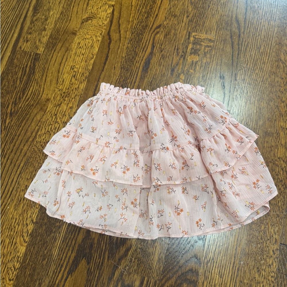 Zara light pink floral ruffle skirt, never worn, size 2T